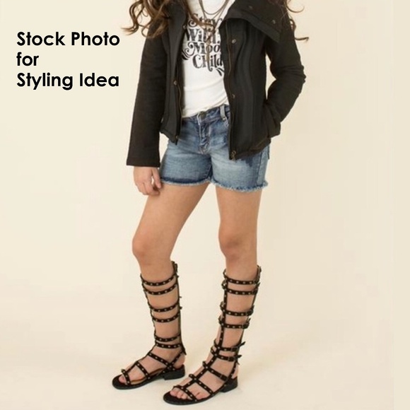 ‼️SOLD OUT‼️Joyfolie Celyn Studded Gladiator Black / Size Y5 - Picture 5 of 16